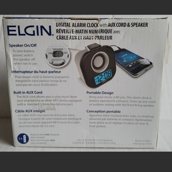 Elgin Other Elgin Digital Alarm Clock With Aux Cord And Speaker